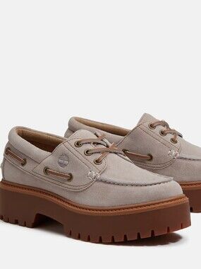 Timberland Stone Street Platform Boat Shoes- Light Purple Suede